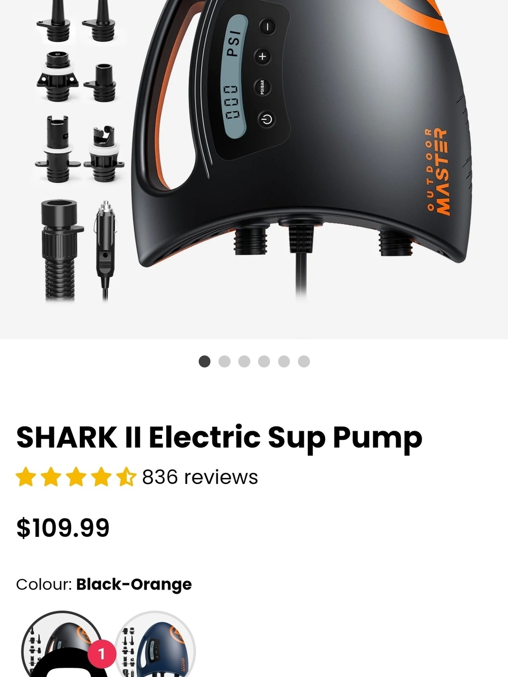 Like New Conditon~ used 4 times~SHARK II Electric SUP Pump - Black & Orange